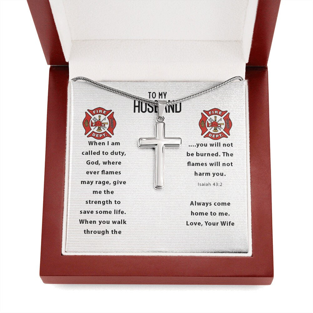Firefighters Prayer Necklace,Firefighter, Fireman Graduation, Always Come Home To Me, Gift