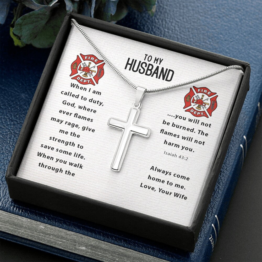 Firefighters Prayer Necklace,Firefighter, Fireman Graduation, Always Come Home To Me, Gift