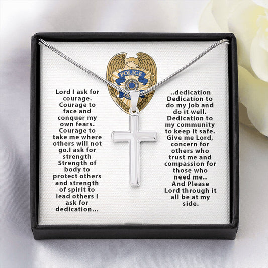 Police Officer Prayer Cross, Police Officer Gift, Gift fro Police Officer, Thin Blue Line Gift, Police office Husband, Christmas Gift