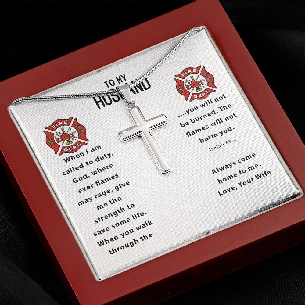 Firefighters Prayer Necklace,Firefighter, Fireman Graduation, Always Come Home To Me, Gift