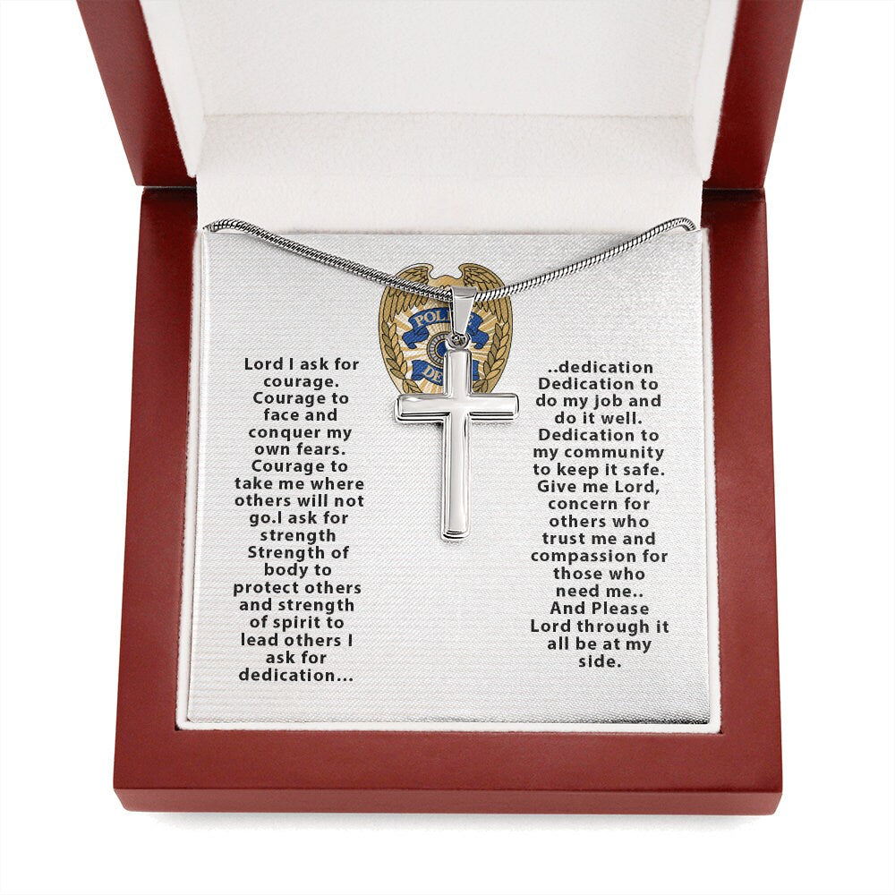 Police Officer Prayer Cross, Police Officer Gift, Gift fro Police Officer, Thin Blue Line Gift, Police office Husband, Christmas Gift