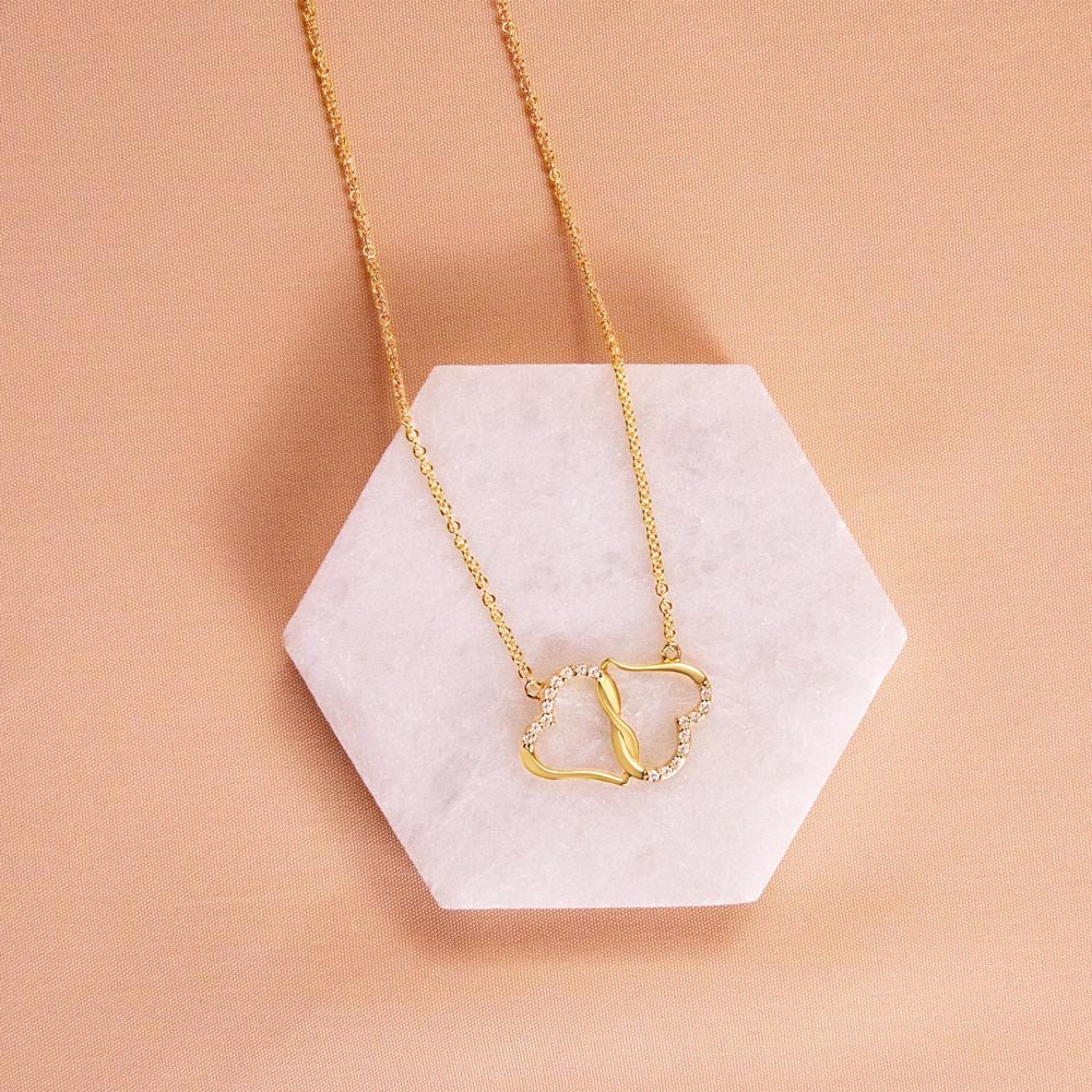 To My Smokin' Hot Wife, Everlasting Love Heart necklace SOLID 14K gold & Diamonds pendant gift