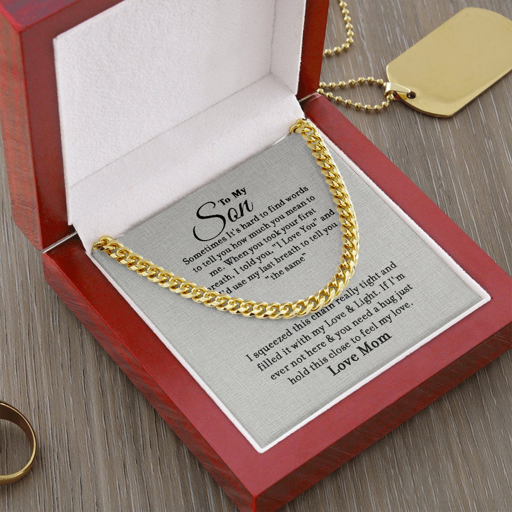 To My Son - Love & Light - Cuban Link Chain
