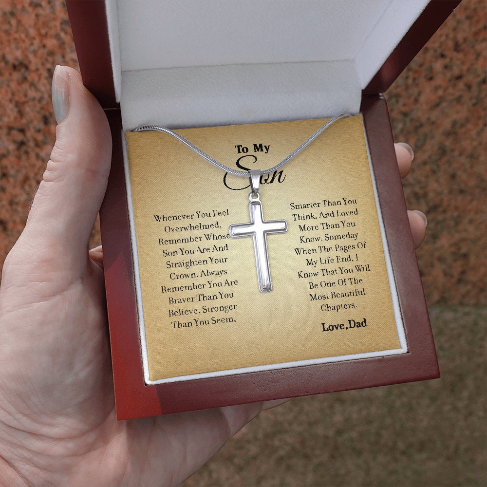 To My Son - Cross Gift Necklace - From Dad