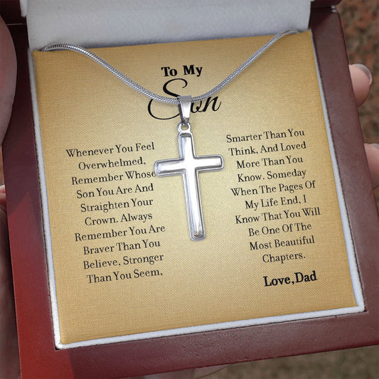 To My Son - Cross Gift Necklace - From Dad