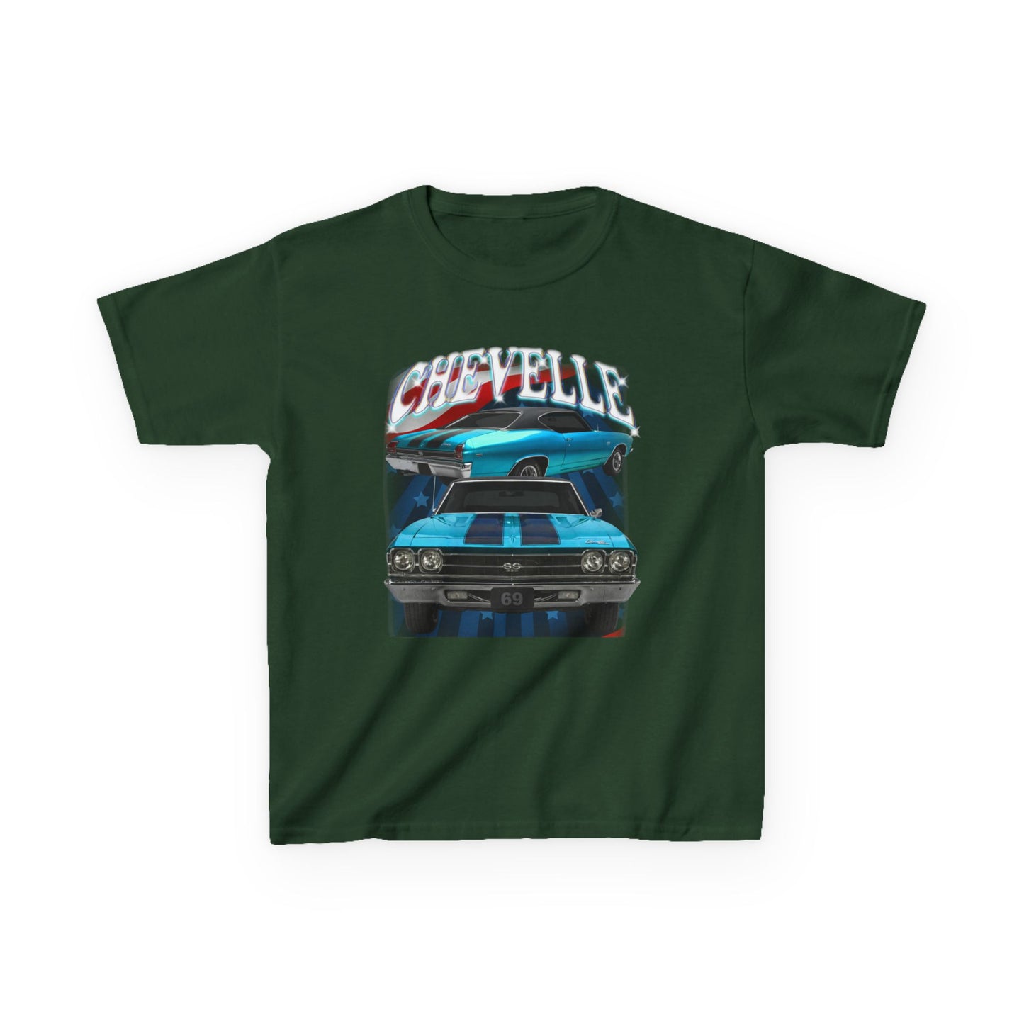 Turquoise Blue Green 1969 Chevelle Kids Heavy Cotton Tee T Shirt Great Gift