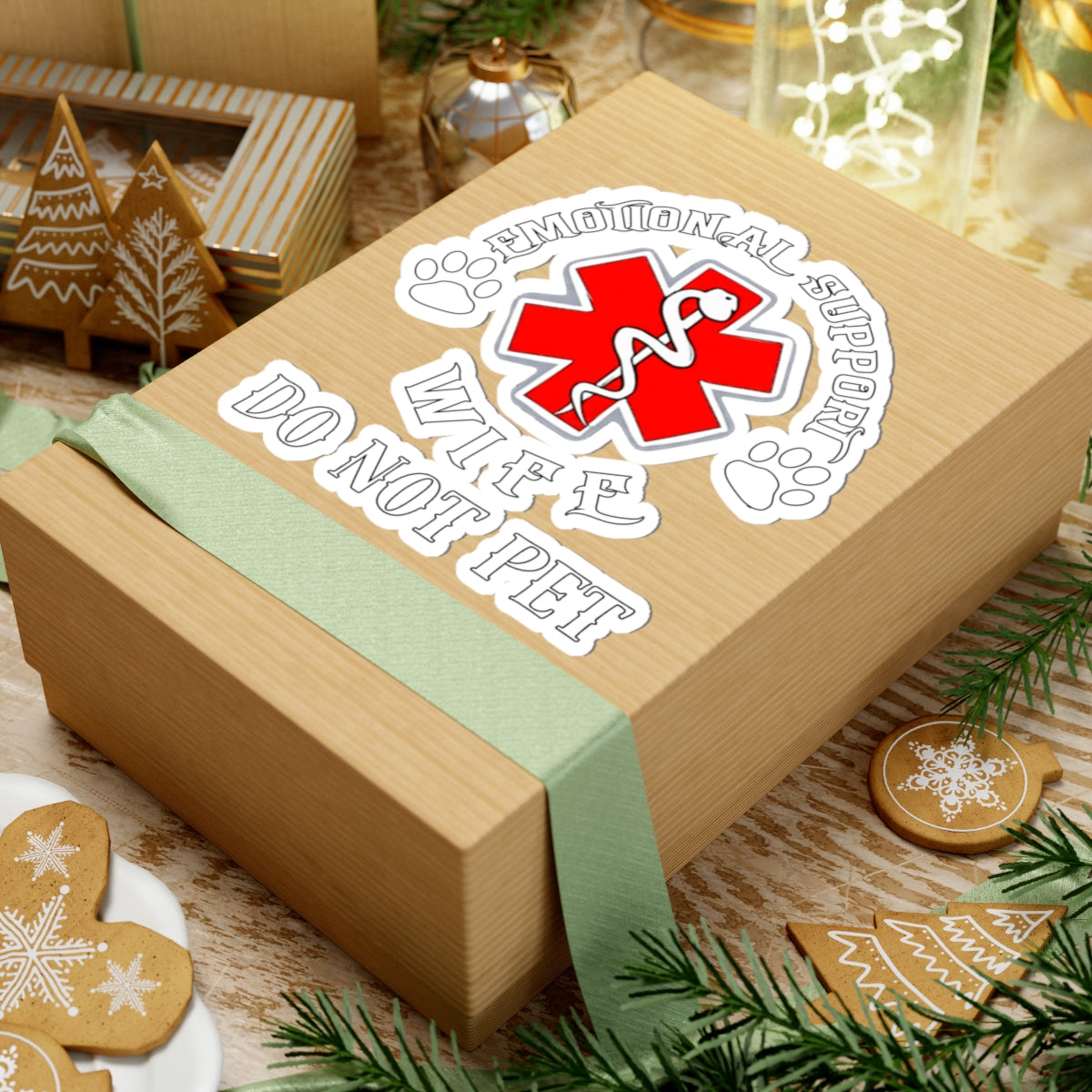 Emotional Support Wife, DO NOT PET, Kiss-Cut Stickers