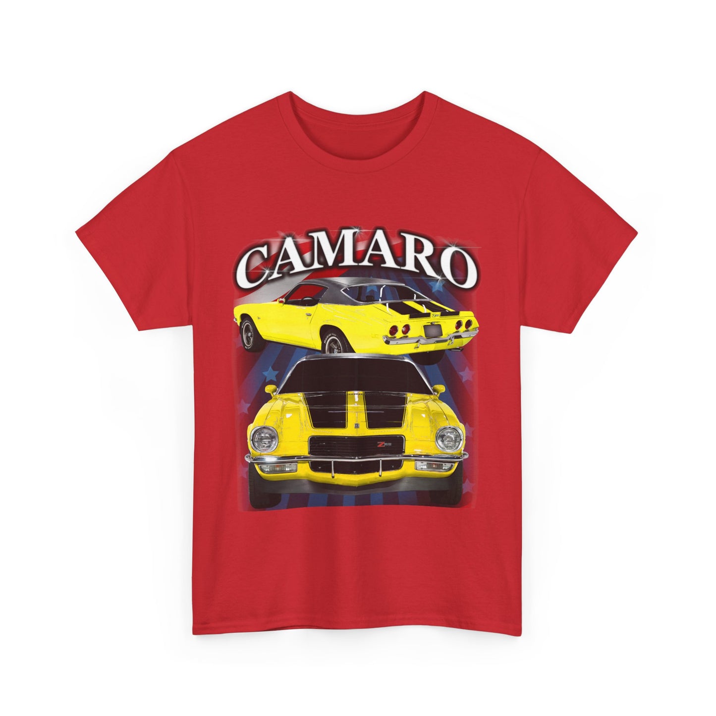 Yellow Black Stripe 1970 Camaro Unisex Heavy Cotton Tee T Shirt muscle car Gift