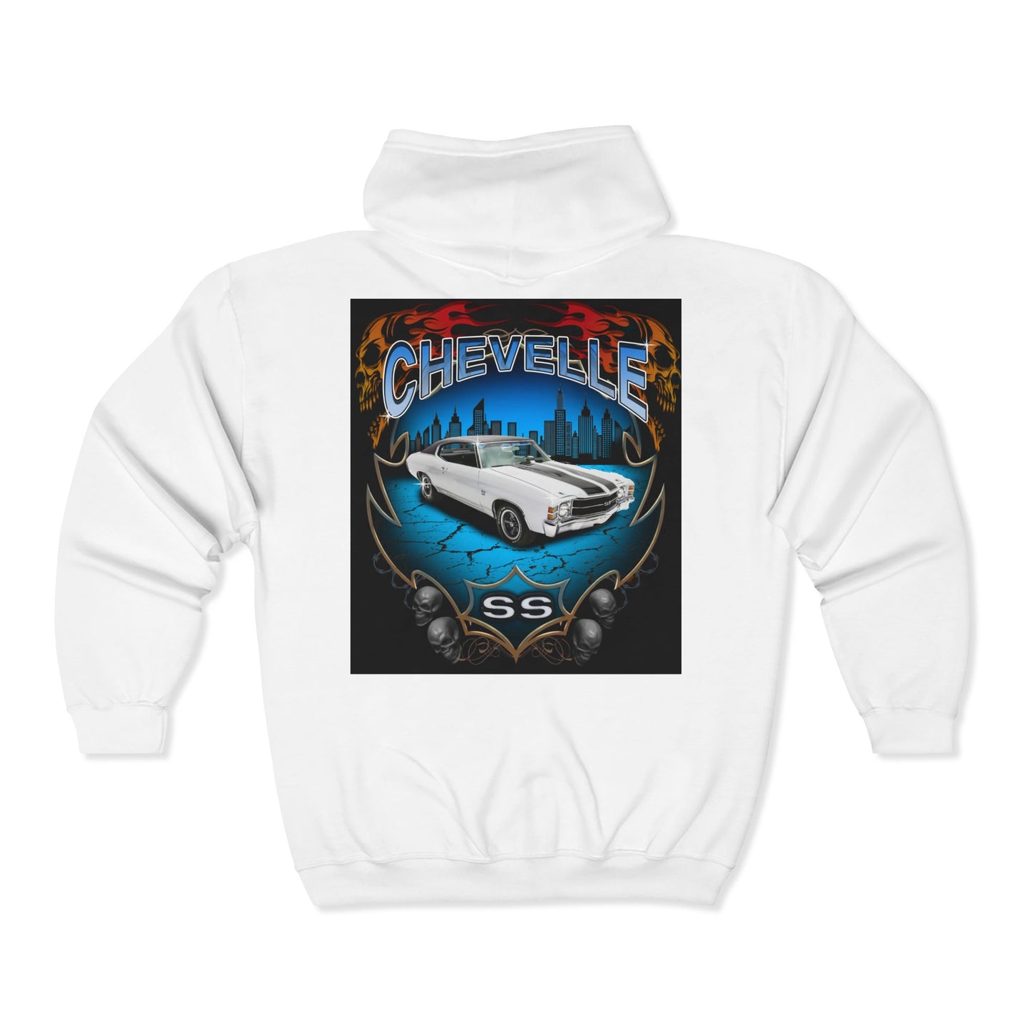 Chevelle SS Zip Hoodie - Classic Muscle Car Graphic Full-Zip Sweatshirt