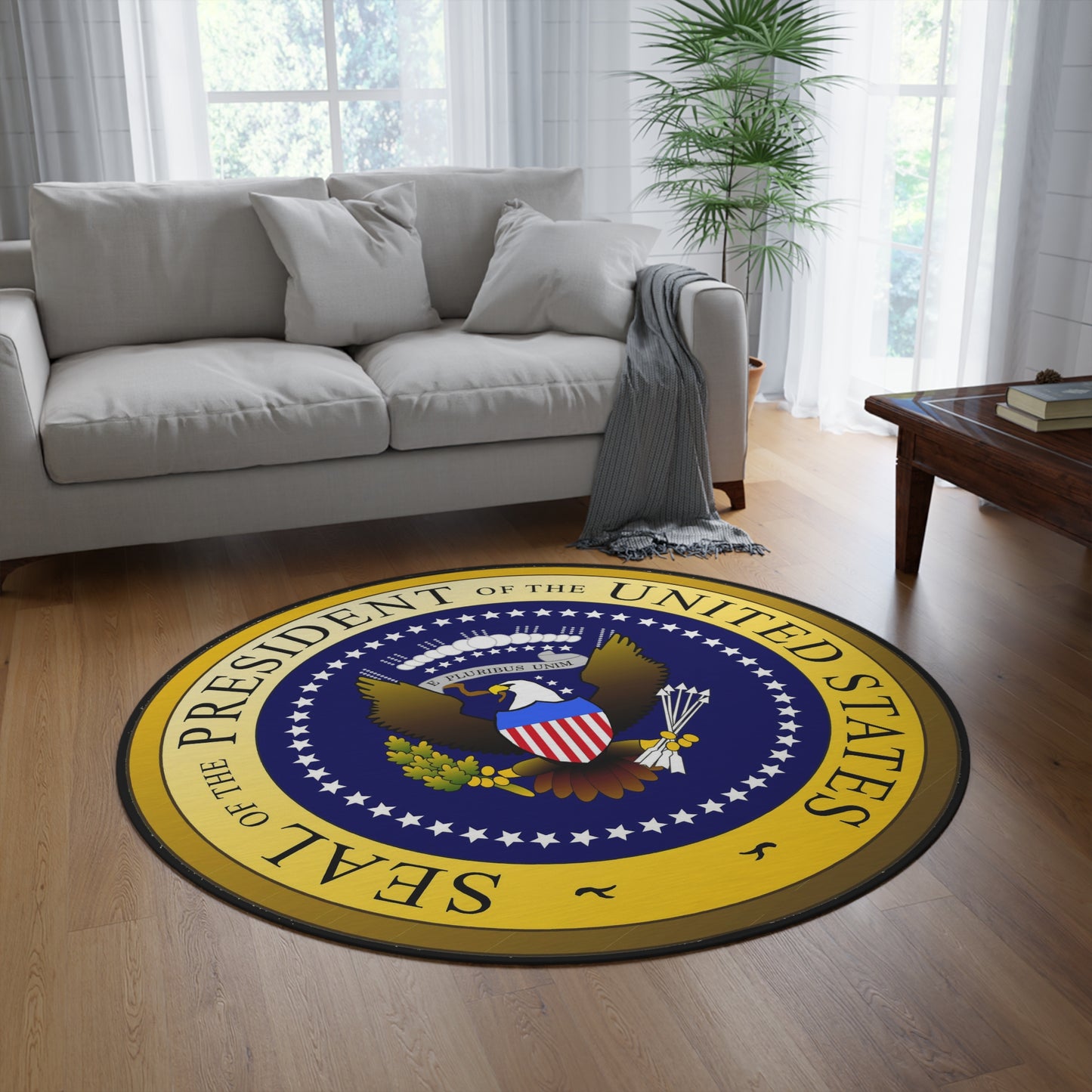 Round Rug Seal Of The President Of The United States Car Guy Gift Man Cave Office