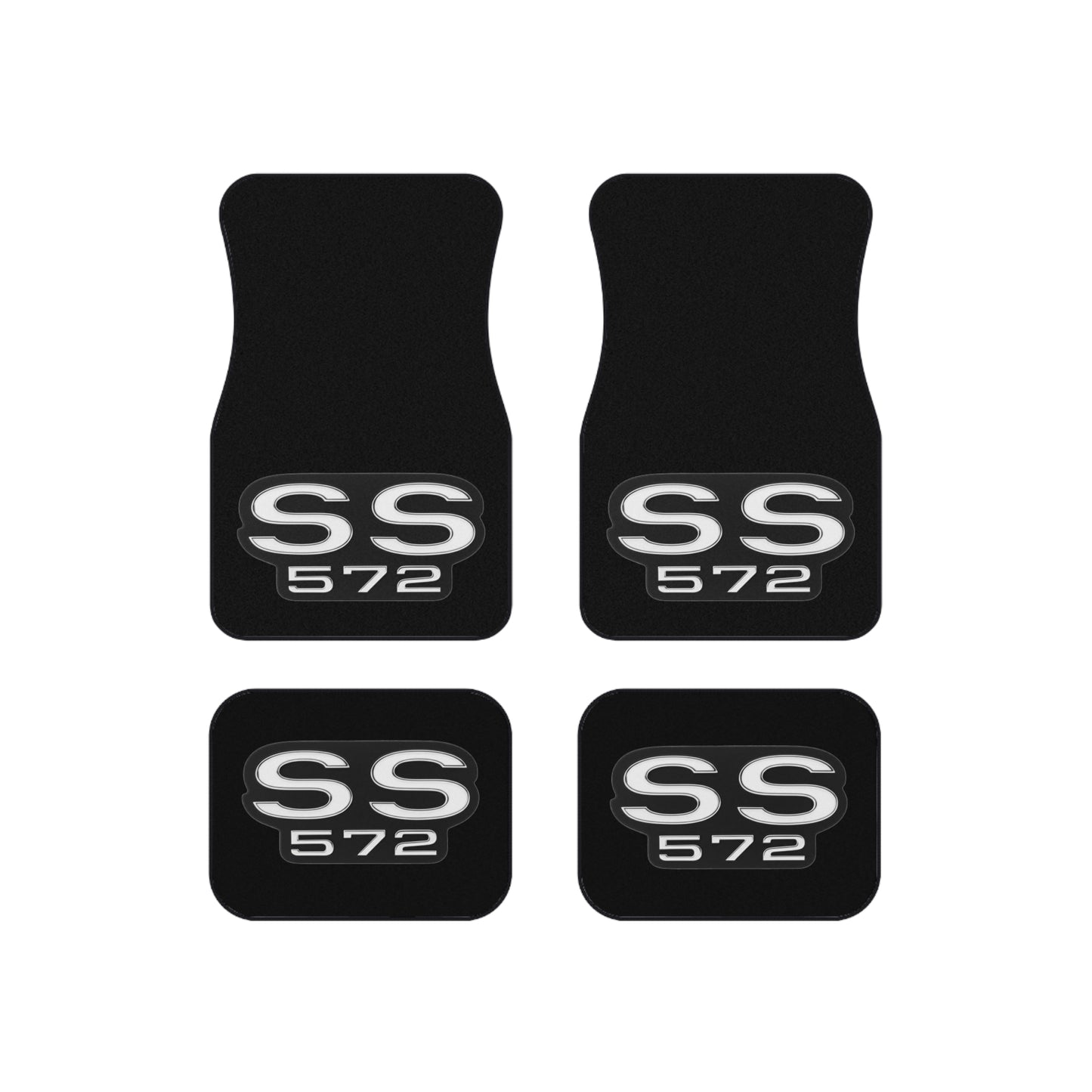 SS 572 Black, Nova, Chevelle, Camaro, Set of 4 Car Mats, Muscle Car Gift