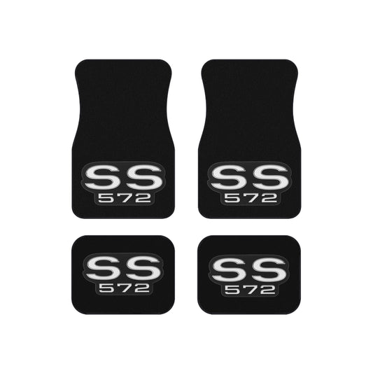 SS 572 Black, Nova, Chevelle, Camaro, Set of 4 Car Mats, Muscle Car Gift