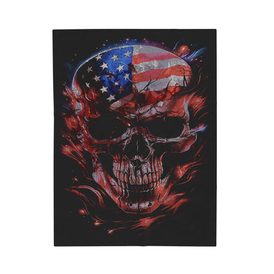 American Flag Skull Blanket Excellent Gift, 3 sizes
