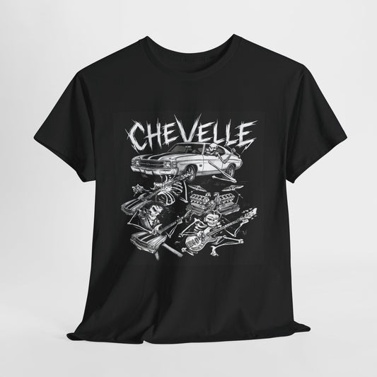 1971 Chevy CHEVELLE Classic Muscle Car Guy Gift, T Shirt Tshirt Skull Guitar v1