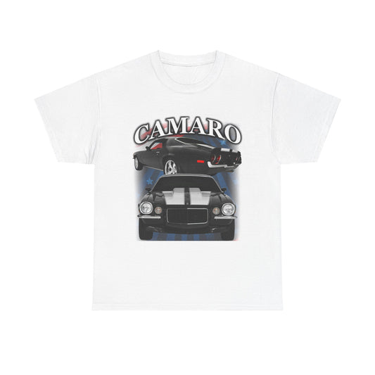 Black w white Stripe 1970 Camaro Unisex Heavy Cotton Tee T Shirt muscle car Gift