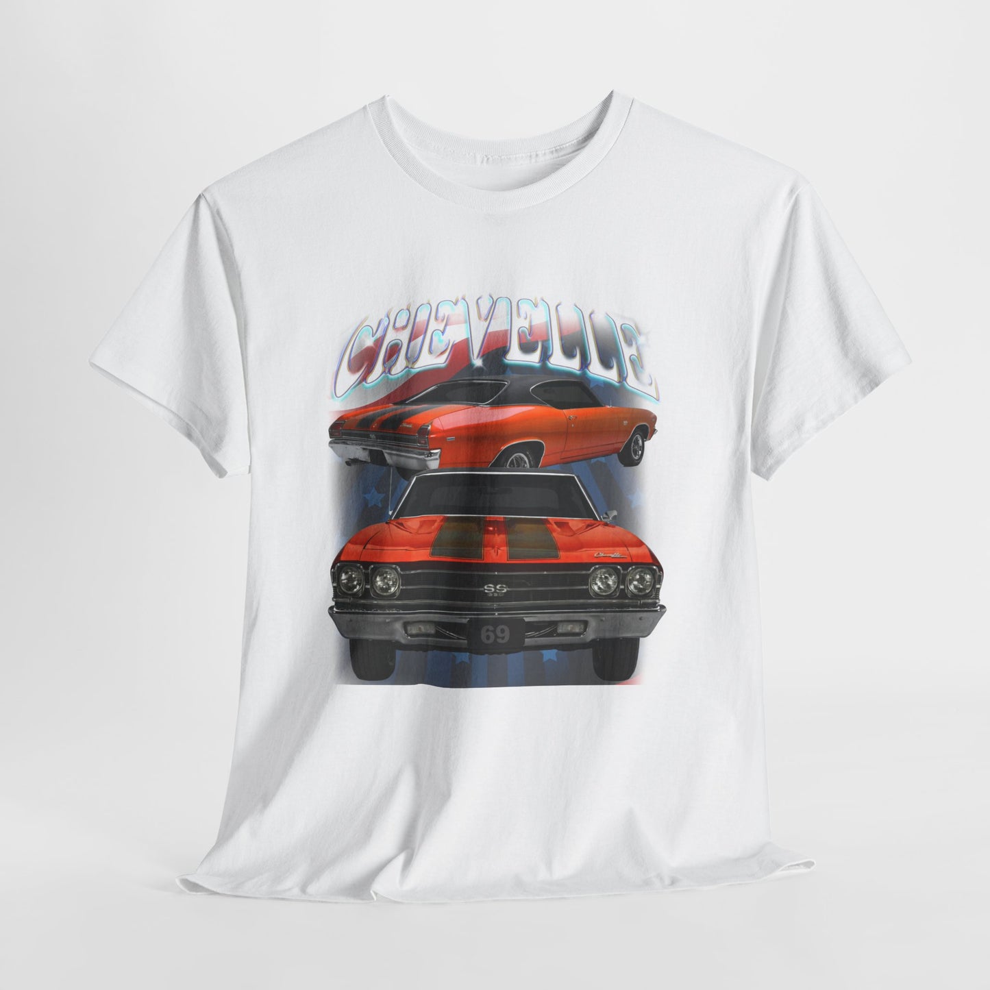 Orange 1969,black stripes,Chevelle Heavy Cotton Tee T Shirt,Gift