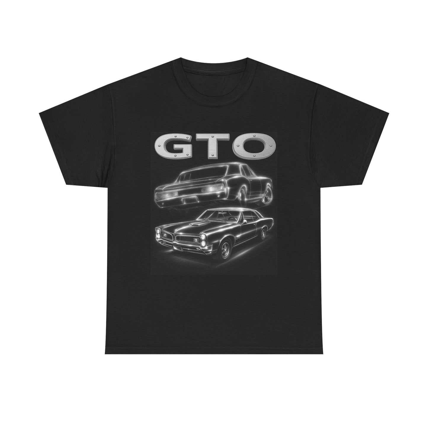 Silver 1966 GTO Heavy Cotton Tee T Shirt car Great Gift