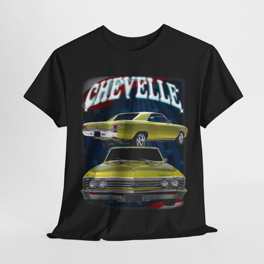 Yellow 1967 Chevelle Unisex Heavy Cotton Tee T Shirt muscle car Great Gift