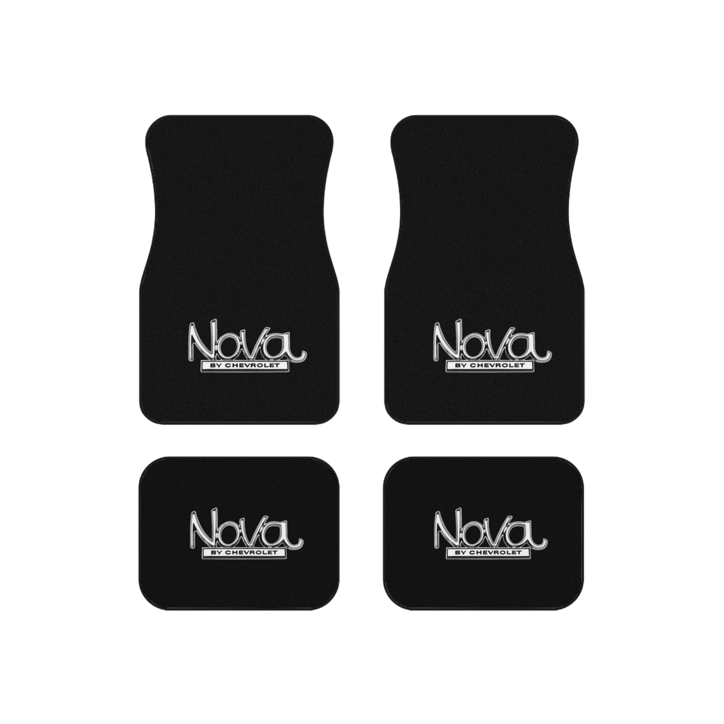 Dark Grey, Nova Logo, Set of 4 Car Mats, Muscle Car Gift