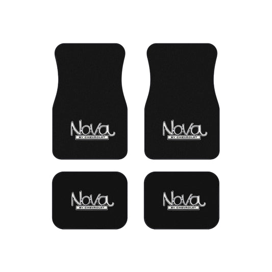 Dark Grey, Nova Logo, Set of 4 Car Mats, Muscle Car Gift