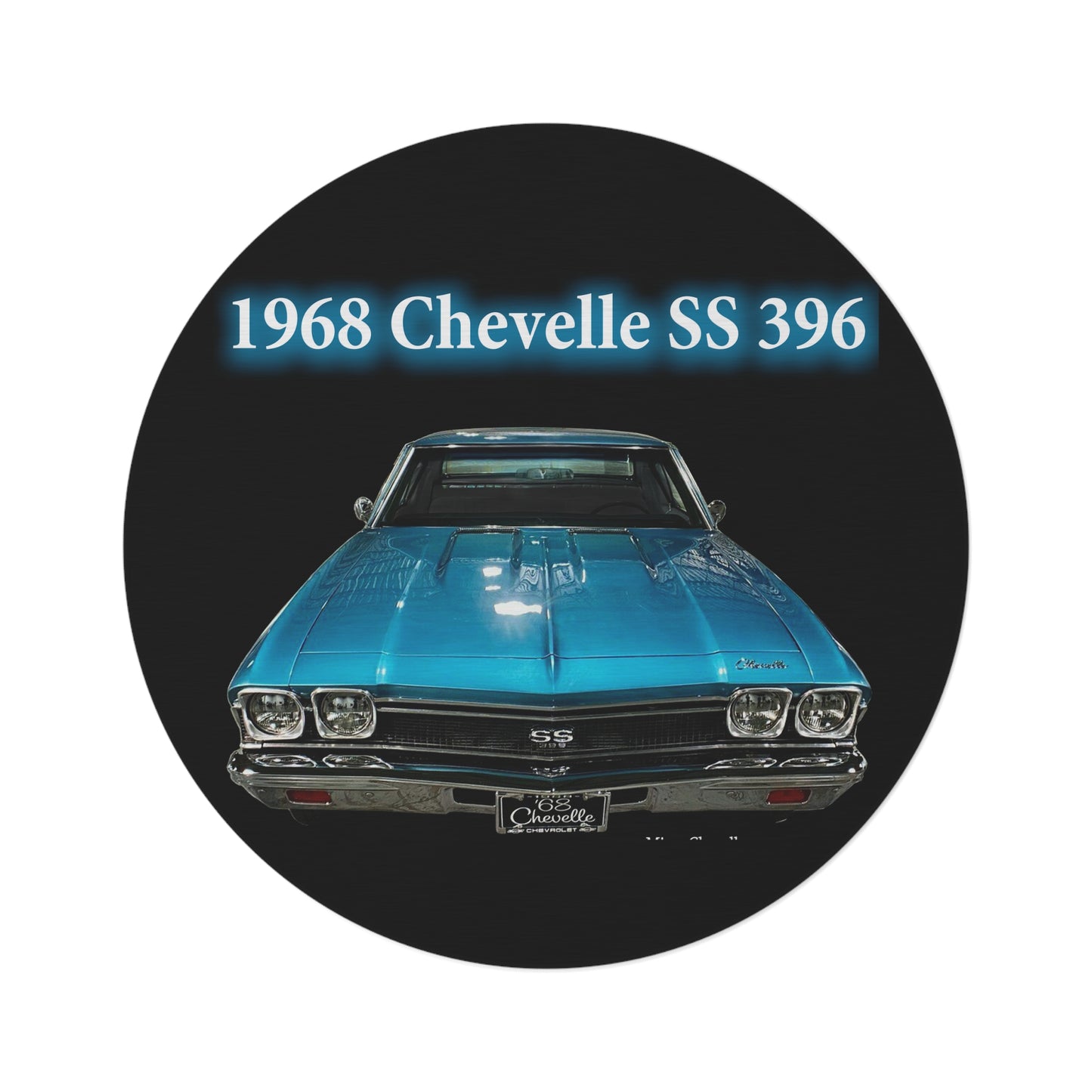 Tripoli Turquoise Chevelle 1968 SS 396 Round Rug classic,hot Rod, challenger charger,trans Am Car Guy Gift,nova,corvette