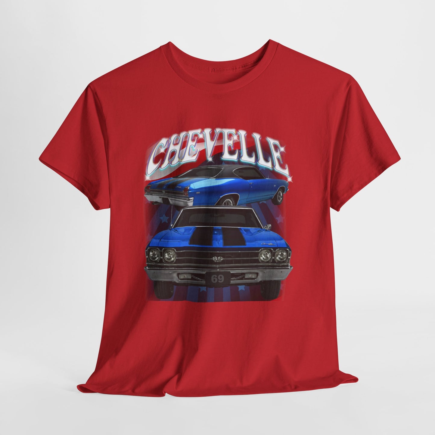 Blue 1969,black stripes,Chevelle Heavy Cotton Tee T Shirt,Gift