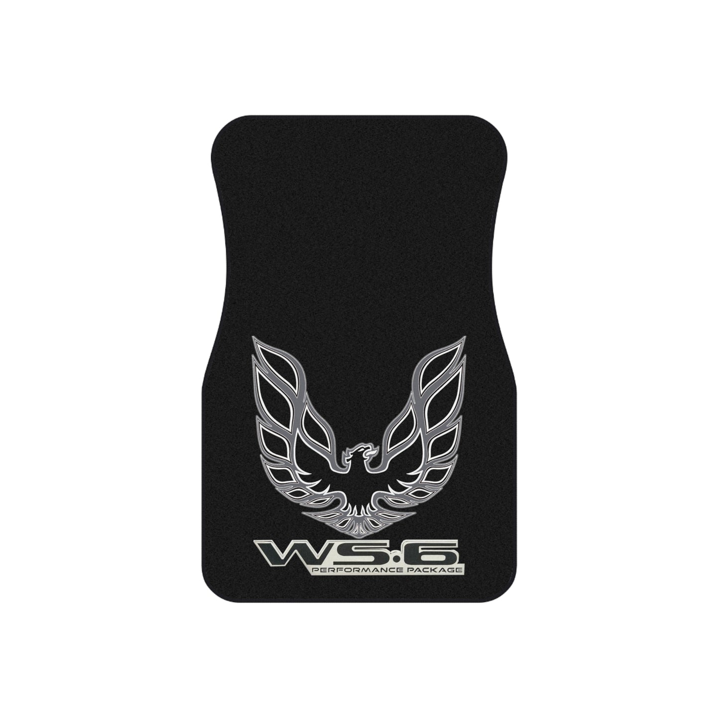 Dark Grey, WS-6 WS6, Grey Logo, Firebird Trans Am, Set of 2 Mats,Muscle Car,Gift