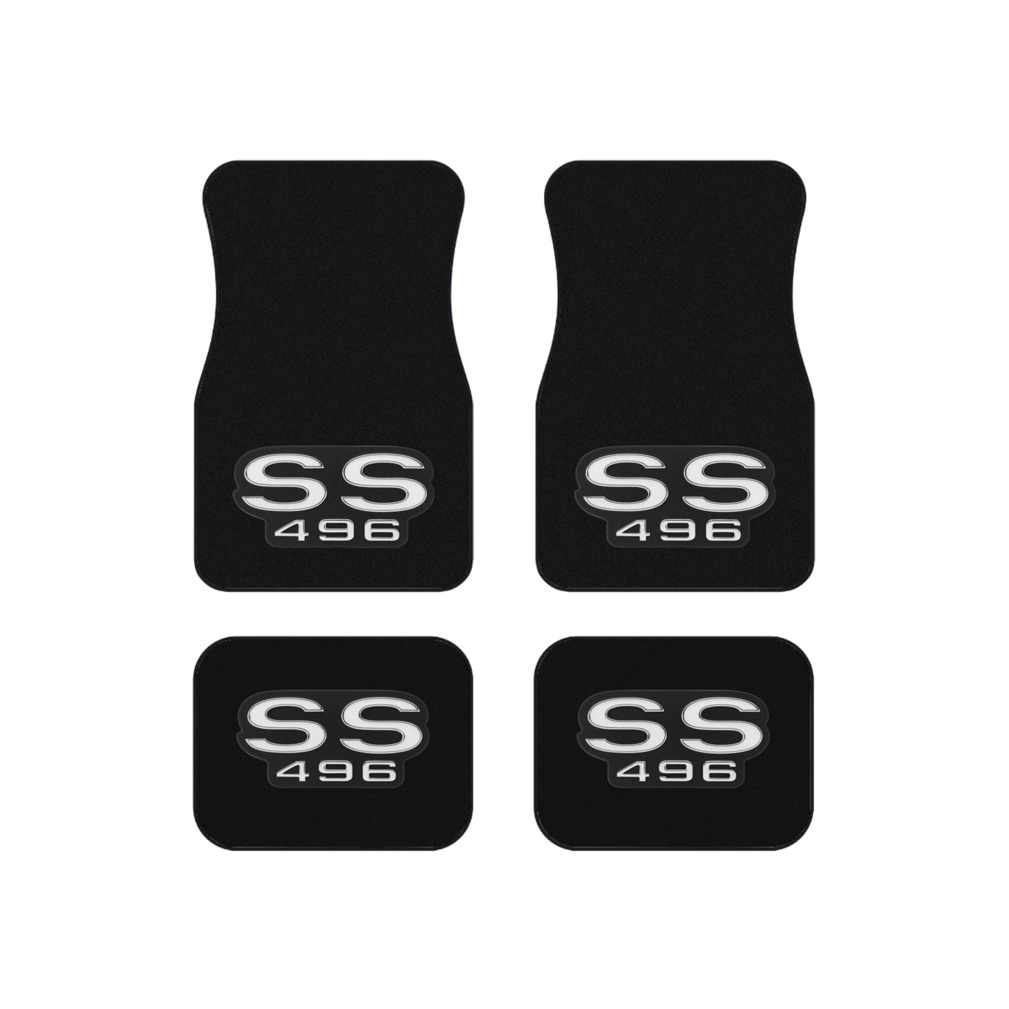 SS 496 Black, Nova Chevelle Camaro, Set of 4 Car Mats, Muscle Car Gift