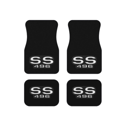 SS 496 Black, Nova Chevelle Camaro, Set of 4 Car Mats, Muscle Car Gift