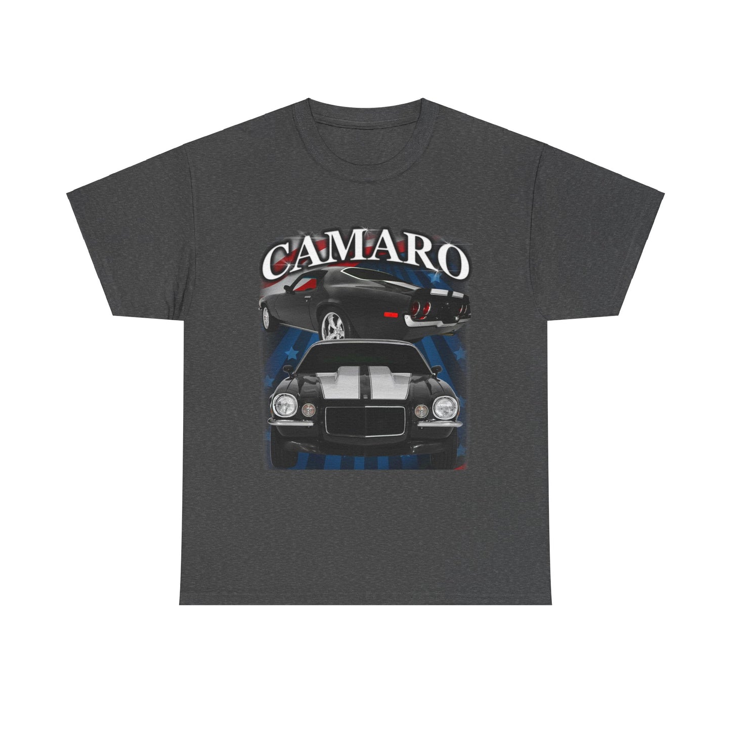 Black w white Stripe 1970 Camaro Unisex Heavy Cotton Tee T Shirt muscle car Gift