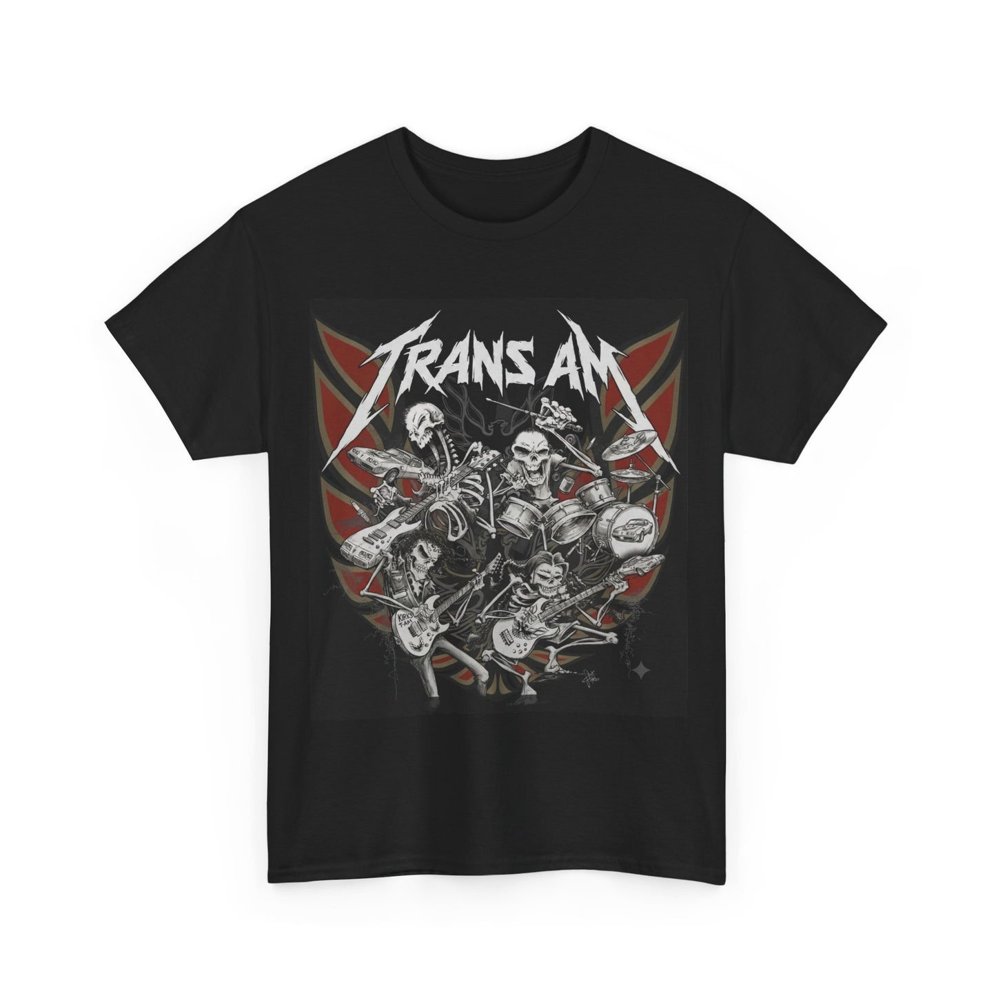 Trans AM Classic Muscle Car Guy Gift, T Shirt Tshirt Skull Guitar v2
