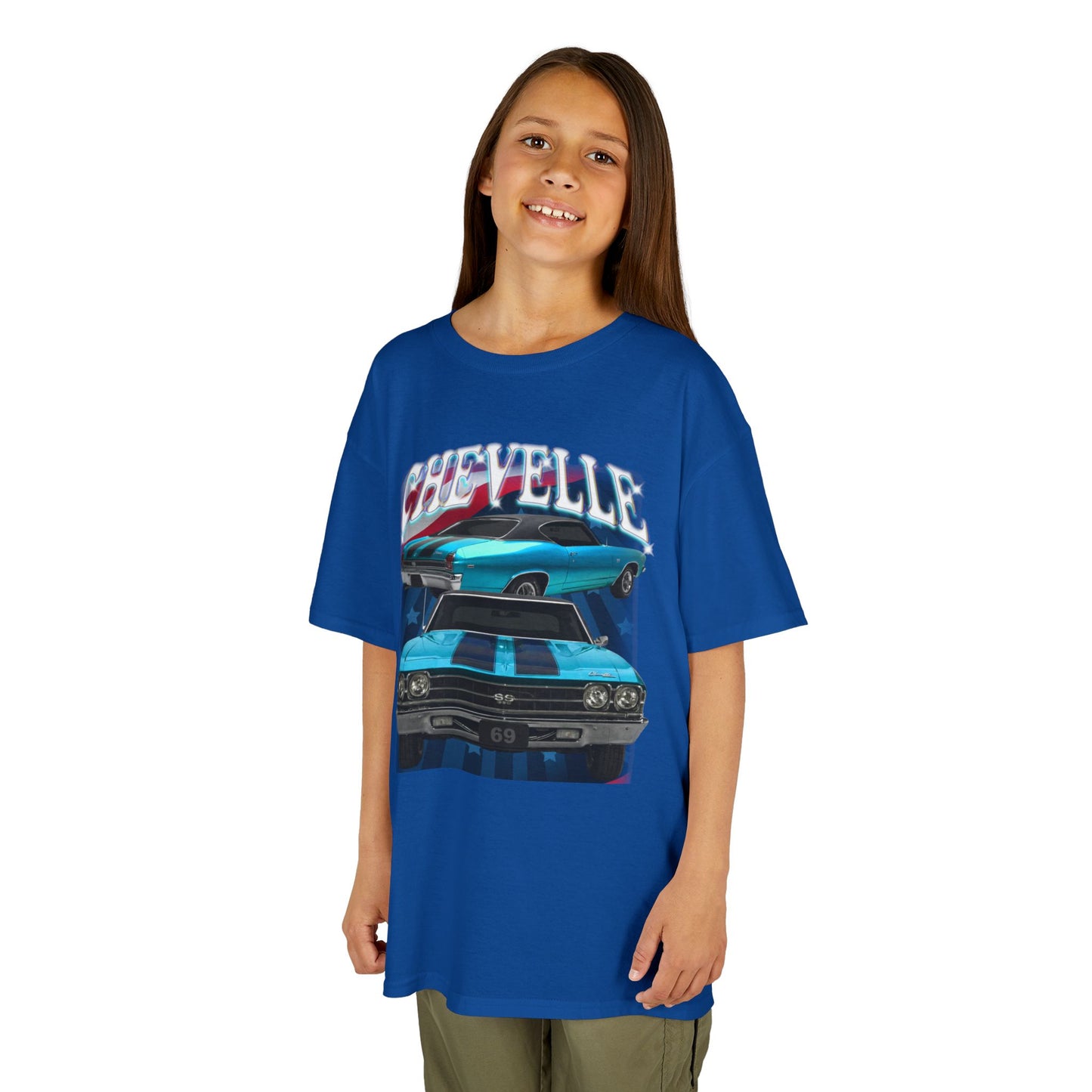 Turquoise Blue Green 1969 Chevelle Kids Heavy Cotton Tee T Shirt Great Gift