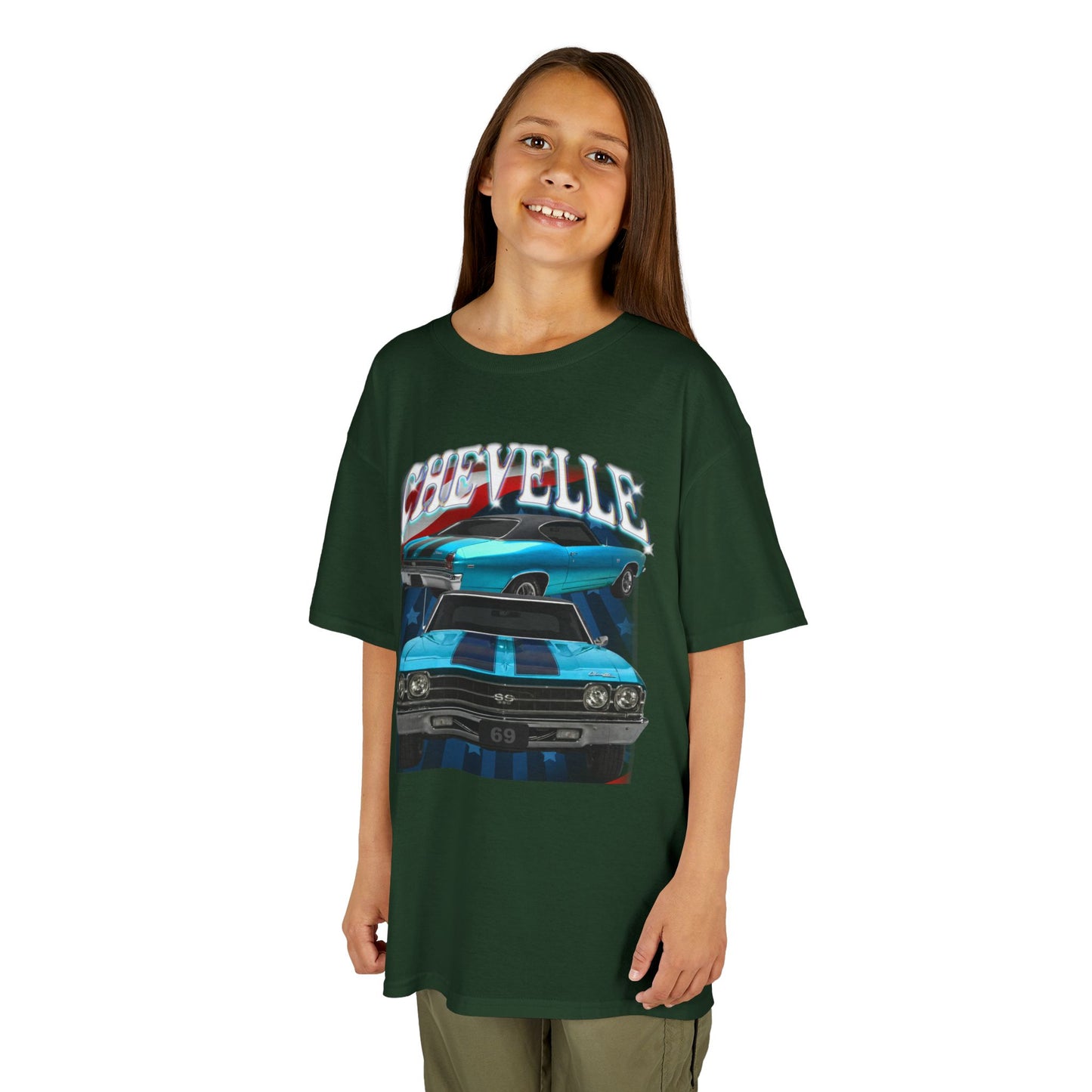 Turquoise Blue Green 1969 Chevelle Kids Heavy Cotton Tee T Shirt Great Gift