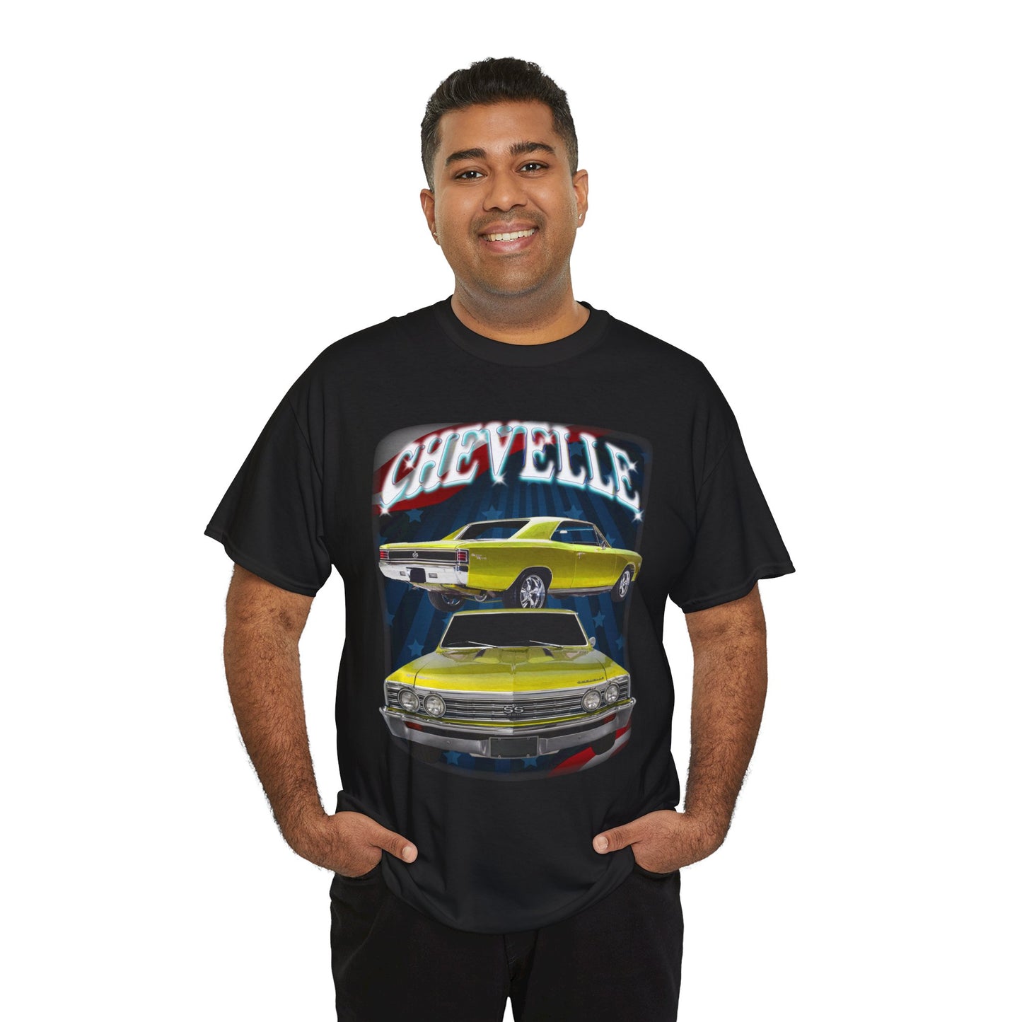 Yellow 1967 Chevelle Unisex Heavy Cotton Tee T Shirt muscle car Great Gift