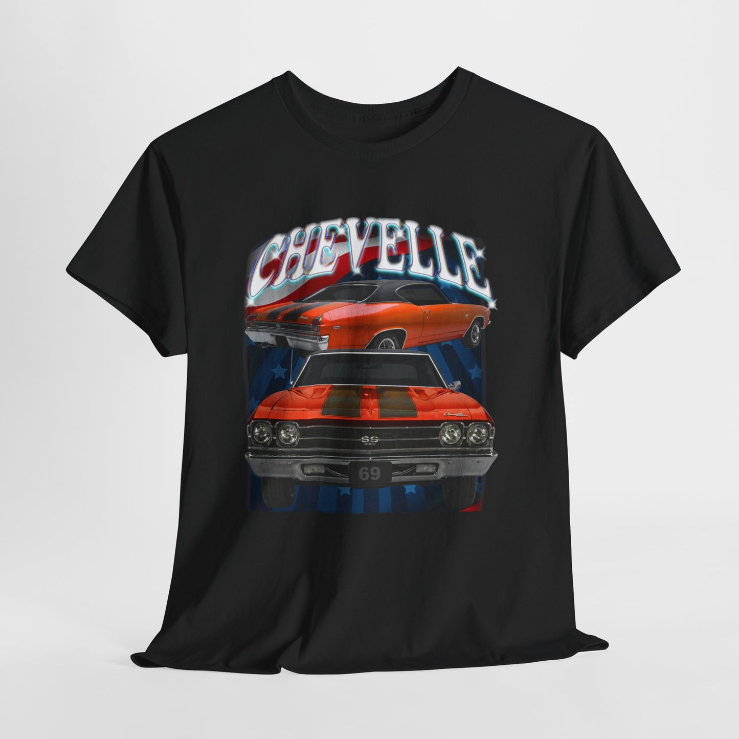 Orange 1969,black stripes,Chevelle Heavy Cotton Tee T Shirt,Gift