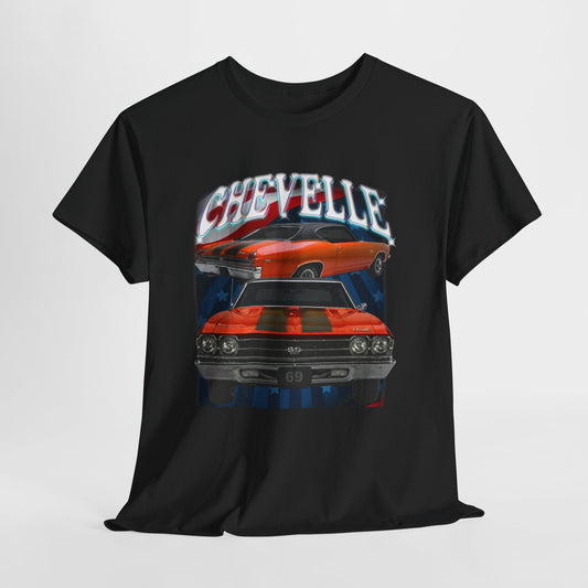 Orange 1969,black stripes,Chevelle Heavy Cotton Tee T Shirt,Gift