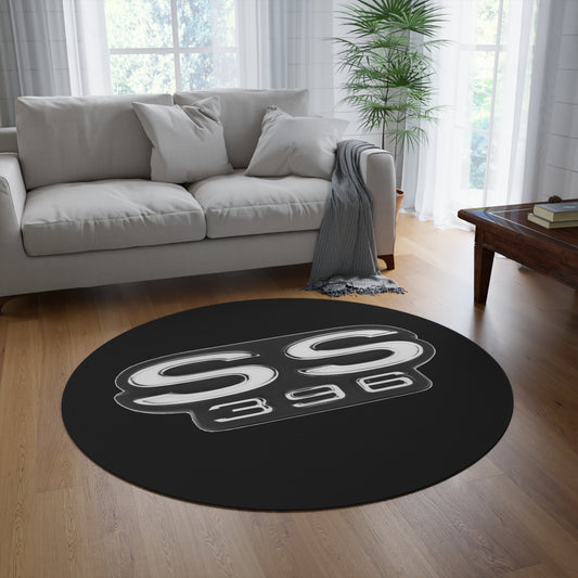 SS 396 Round Rug Camaro Nova Firebird Trans Am Car Guy Gift Man Cave