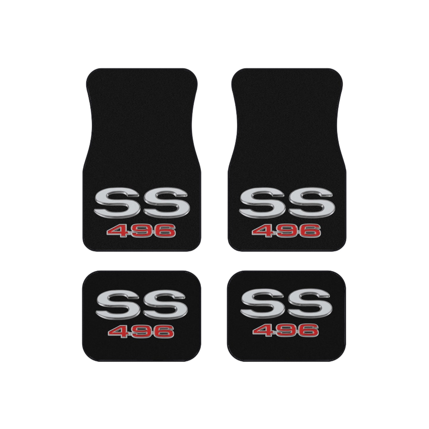 SS 496 Black, Nova, Chevelle Camaro, Set of 4 Car Mats, Muscle Car Gift