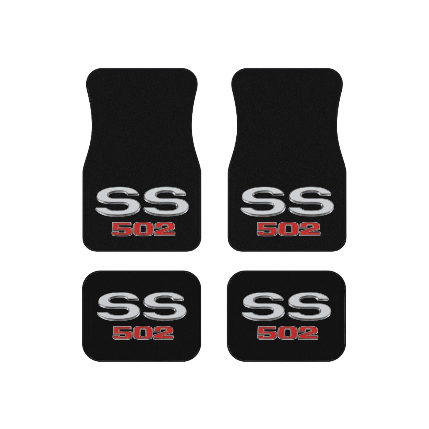 SS 502 Black, Nova, Chevelle, Camaro, Set of 4 Car Mats, Muscle Car Gift