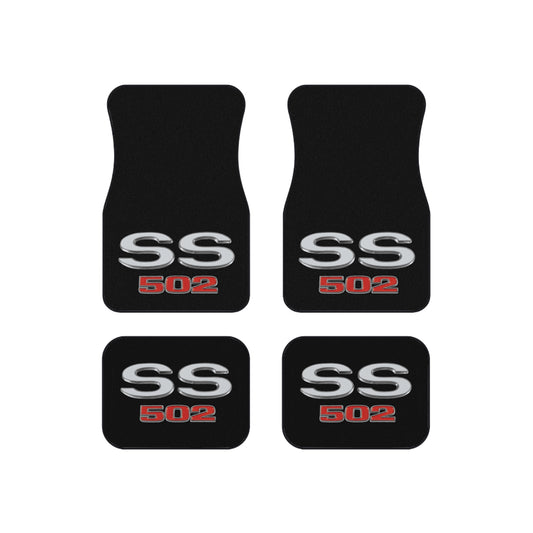 SS 502 Black, Nova, Chevelle, Camaro, Set of 4 Car Mats, Muscle Car Gift