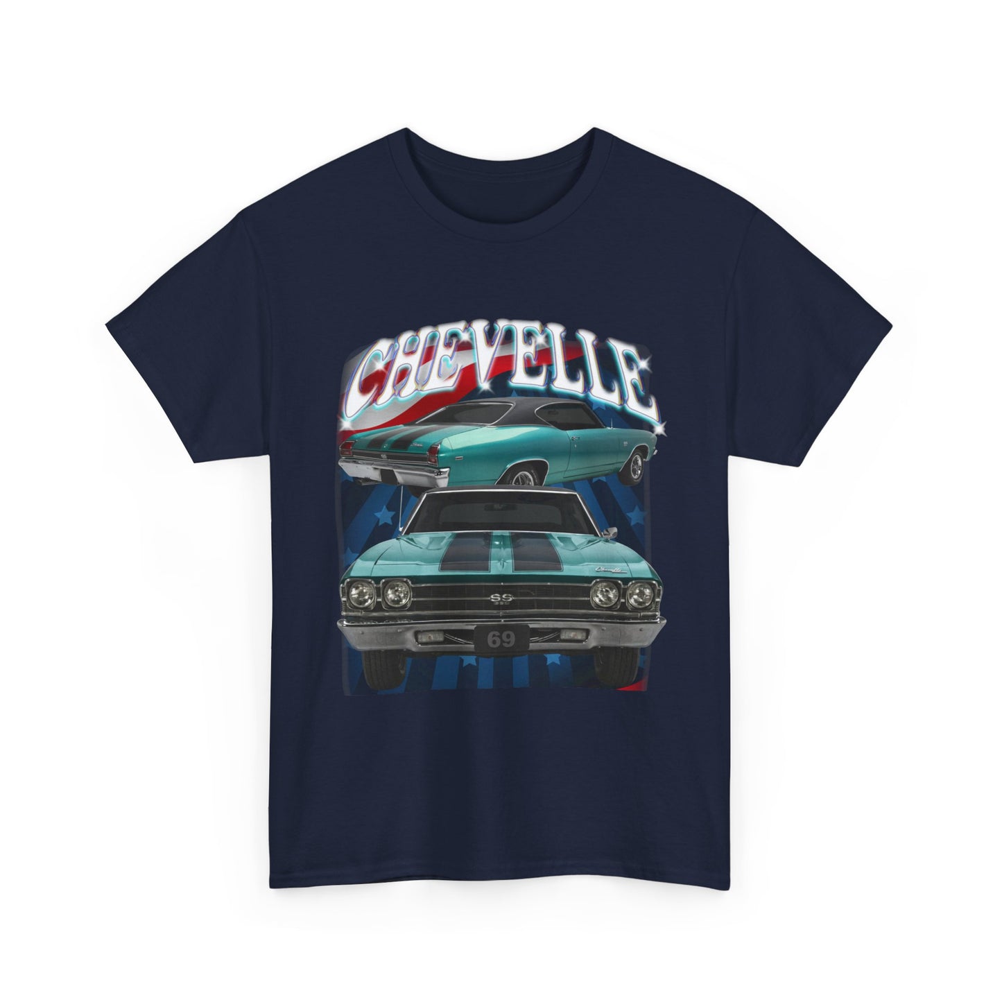 1969 Turquoise,black stripes,Chevelle Unisex Heavy Cotton Tee T Shirt Great Gift