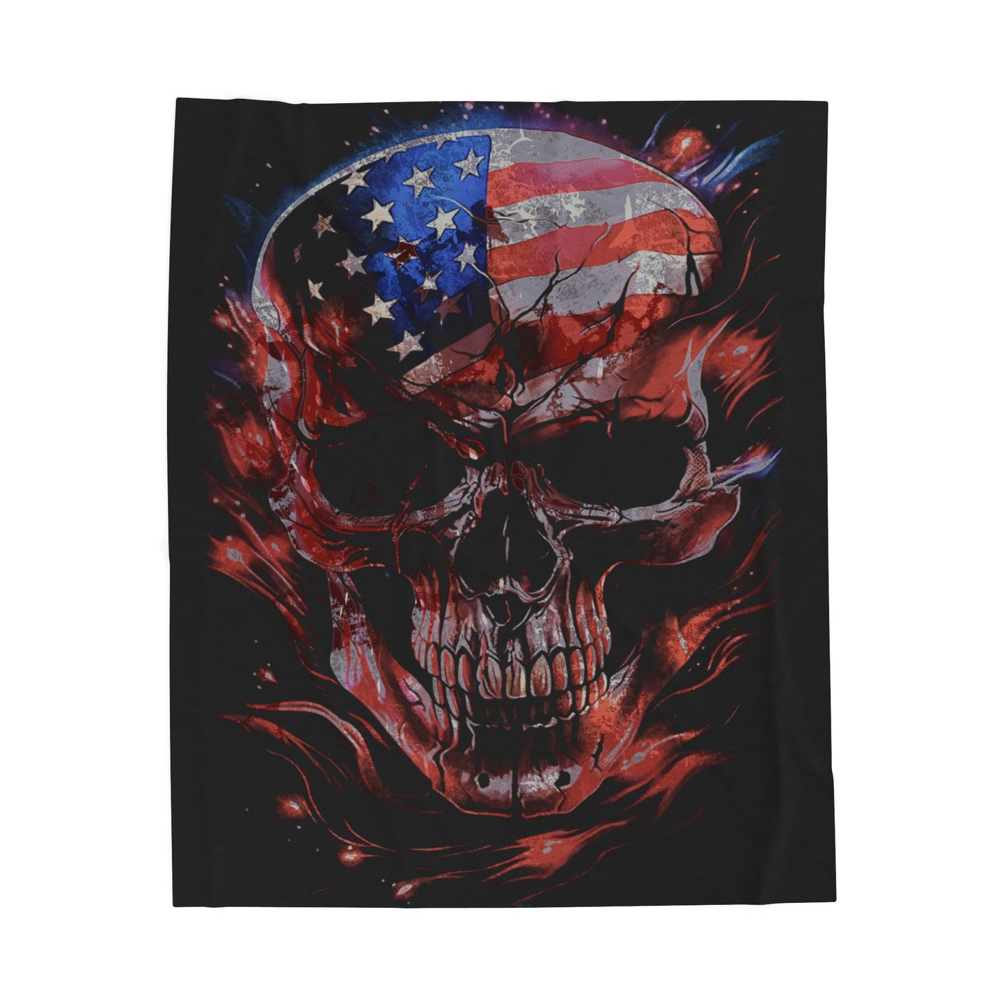 American Flag Skull Blanket Excellent Gift, 3 sizes