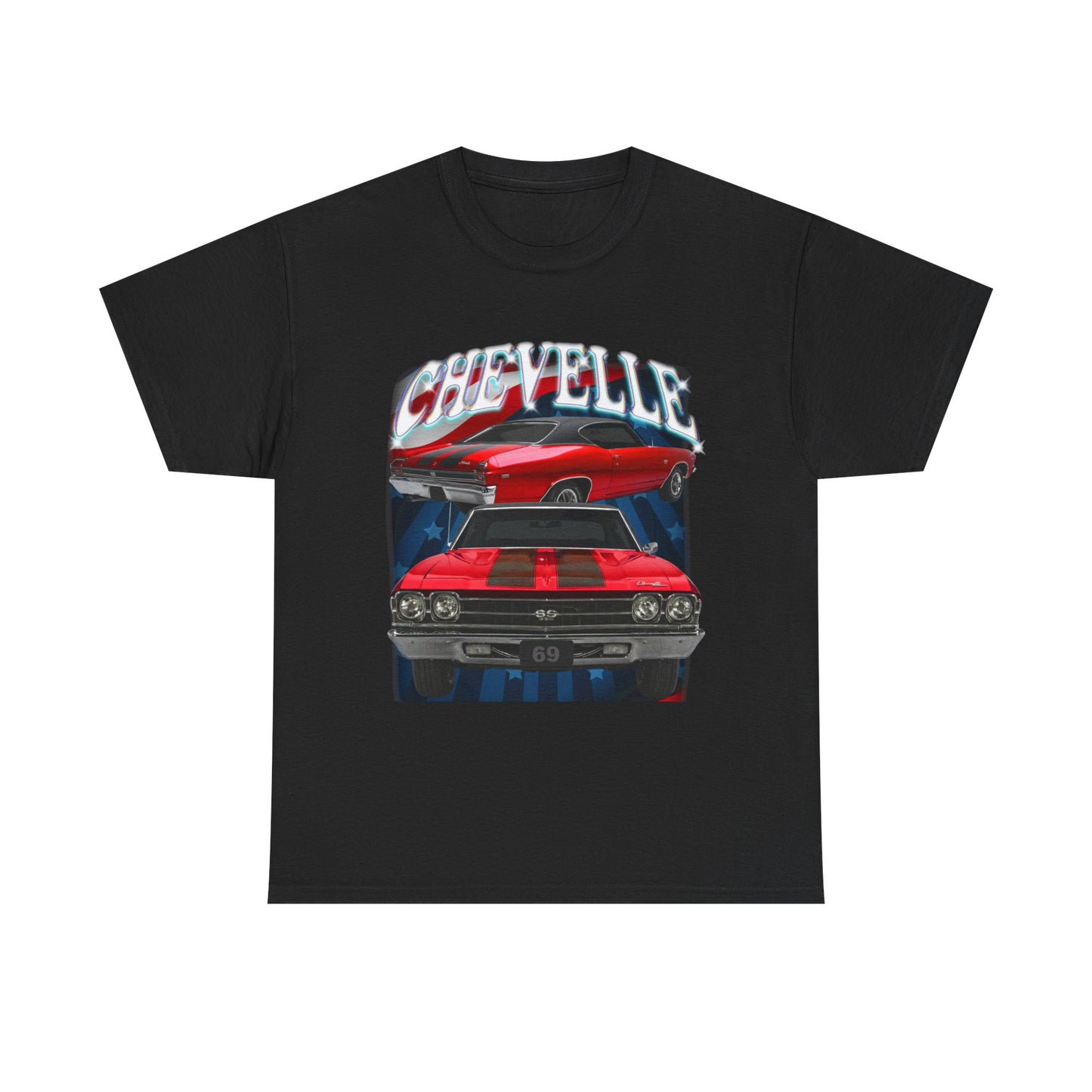 Red 1969,black stripes,Chevelle Heavy Cotton Tee T Shirt,Gift