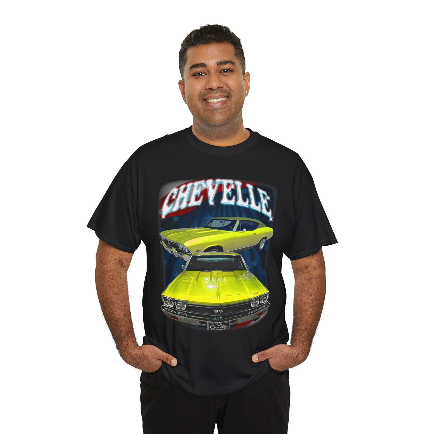 Yellow 1968 Chevelle Unisex Heavy Cotton Tee T Shirt muscle car Great Gift