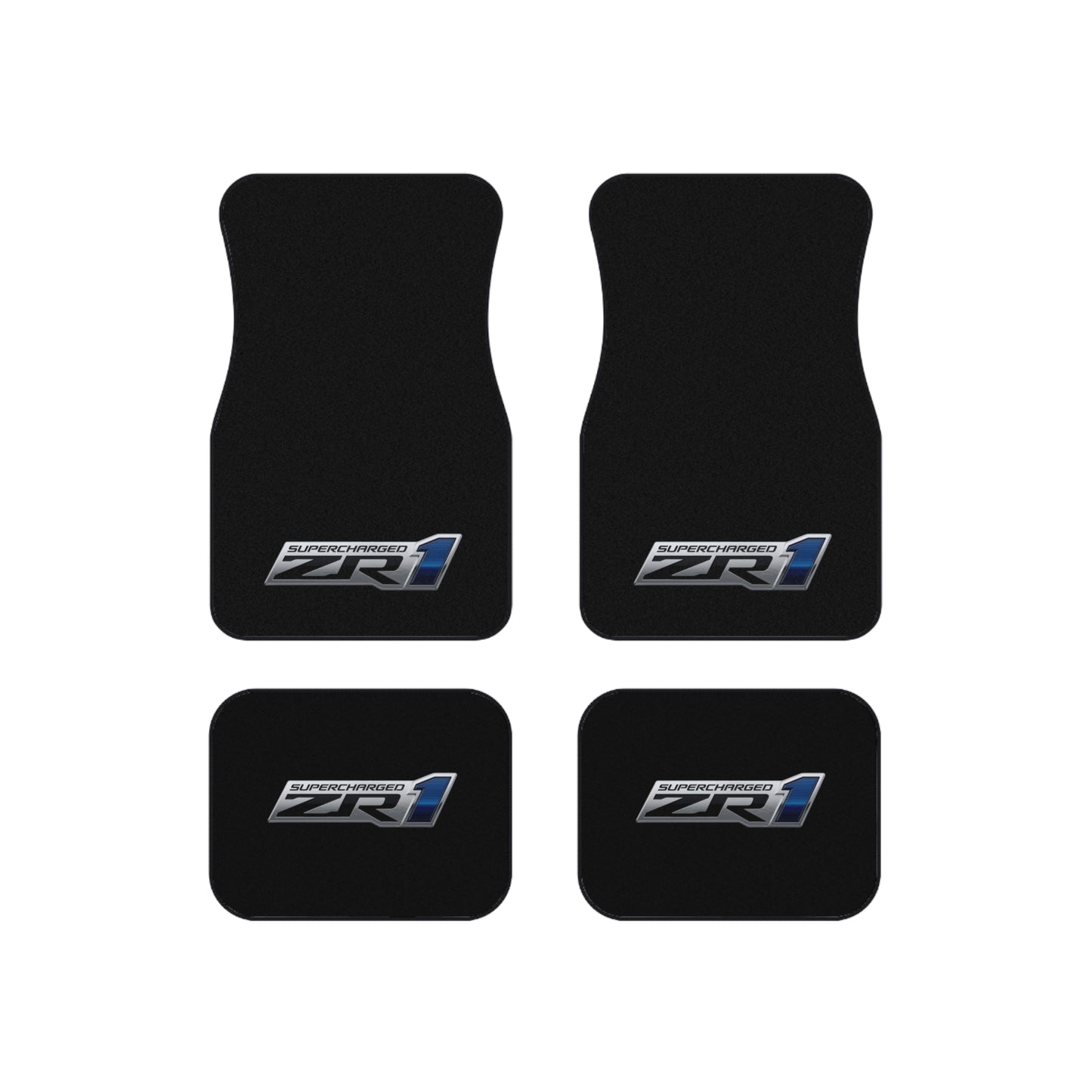 Black ZR1 Logo, Camaro Silverado Corvette, Set of 4 Car Mats,Gift,Thin V1