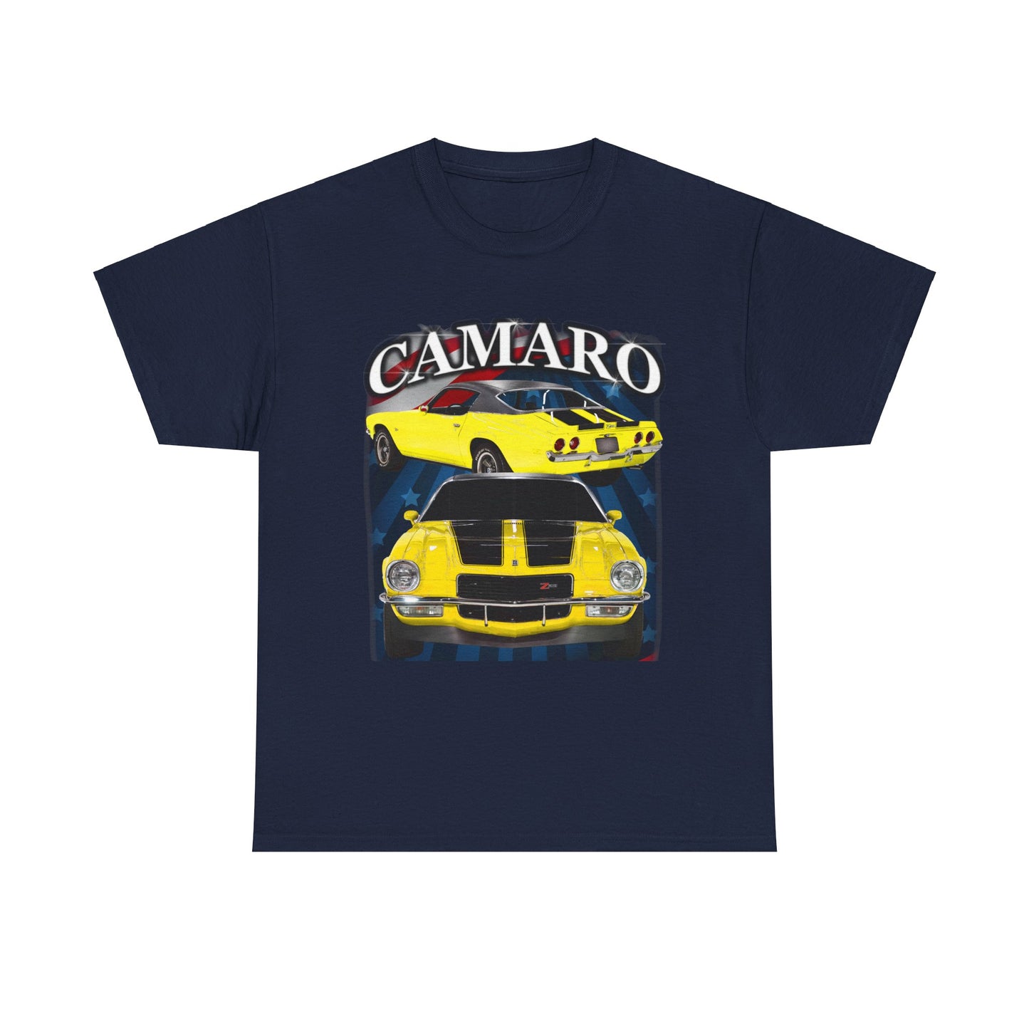Yellow Black Stripe 1970 Camaro Unisex Heavy Cotton Tee T Shirt muscle car Gift
