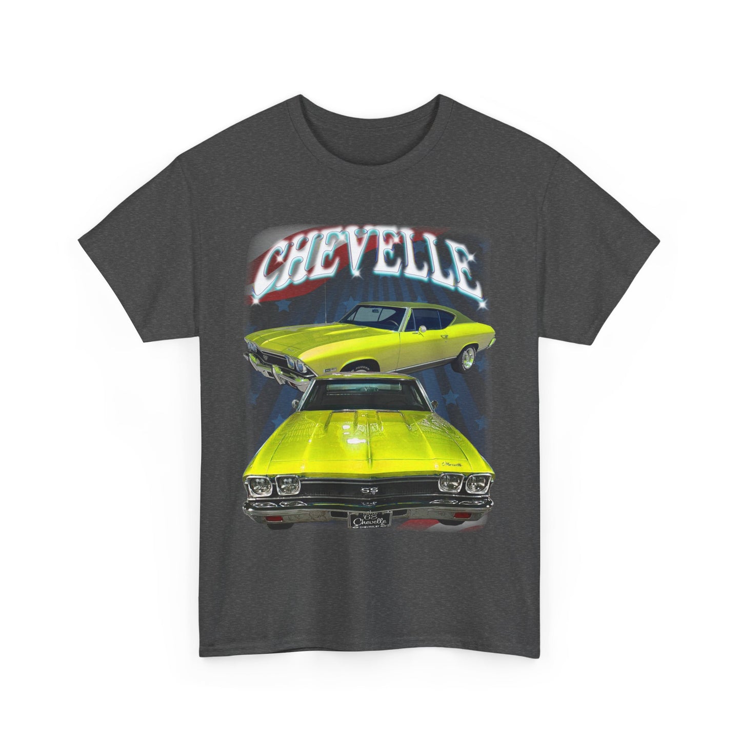 Yellow 1968 Chevelle Unisex Heavy Cotton Tee T Shirt muscle car Great Gift