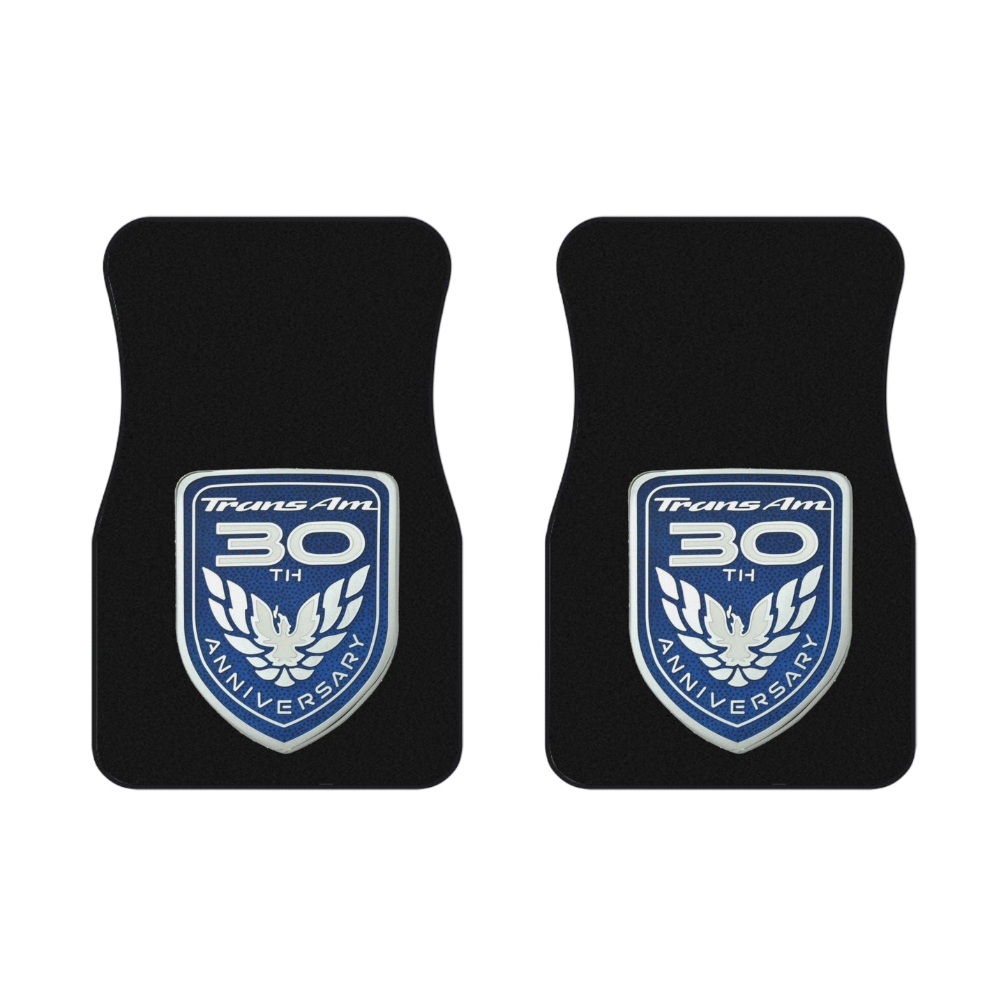 Dark Grey,30th Anniversary,Blue Logo, Firebird Trans Am, Set of 2 Mats,Gift