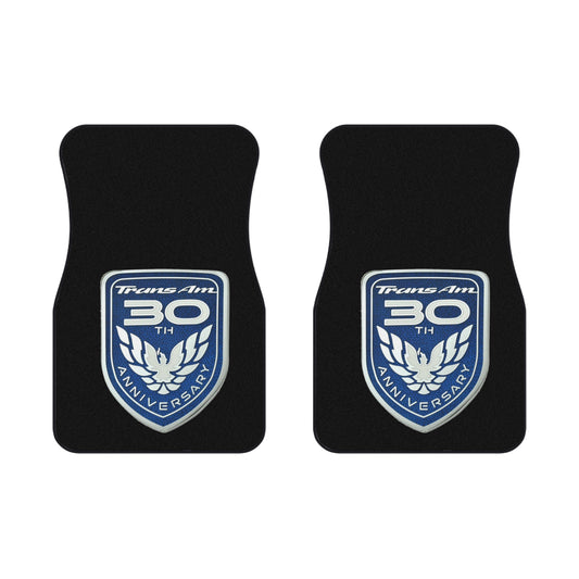 Dark Grey,30th Anniversary,Blue Logo, Firebird Trans Am, Set of 2 Mats,Gift