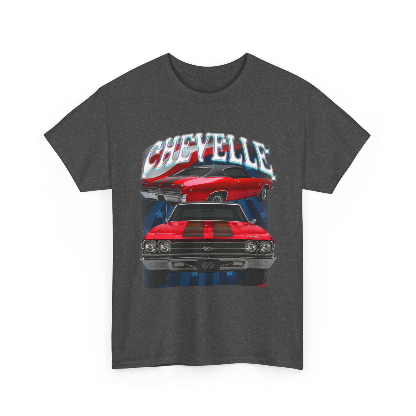 Red 1969,black stripes,Chevelle Heavy Cotton Tee T Shirt,Gift
